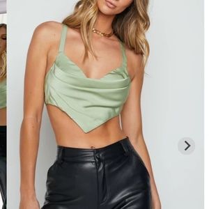 Loulou Sage Crop Top Beginning Boutique US